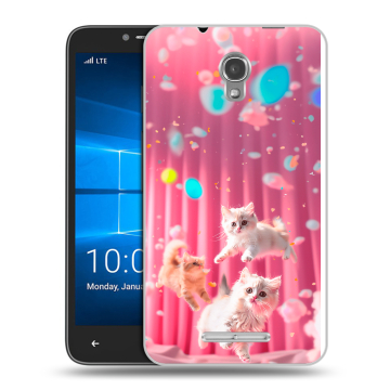 Пластиковый чехол на Alcatel OneTouch Pixi First с принтом милые котики
