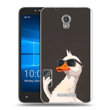 Пластиковый чехол на Alcatel OneTouch Pixi First с принтом утка в очках Пластиковый чехол на Alcatel OneTouch Pixi First с принтом утка в очках