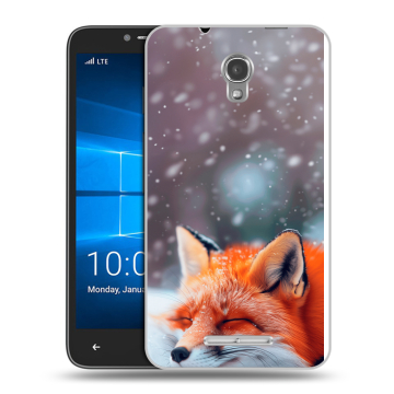 Пластиковый чехол на Alcatel OneTouch Pixi First с принтом лиса Пластиковый чехол на Alcatel OneTouch Pixi First с принтом лиса