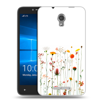 Пластиковый чехол на Alcatel OneTouch Pixi First с принтом цветы Пластиковый чехол на Alcatel OneTouch Pixi First с принтом цветы