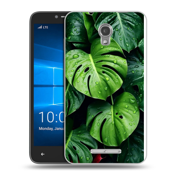 Пластиковый чехол на Alcatel OneTouch Pixi First с принтом Листья Пластиковый чехол на Alcatel OneTouch Pixi First с принтом Листья