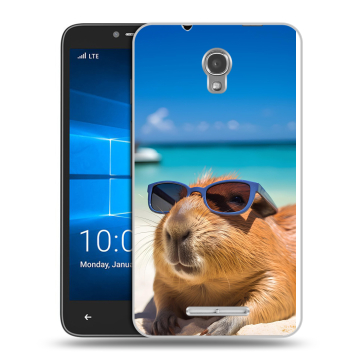 Пластиковый чехол на Alcatel OneTouch Pixi First с принтом Капибара Пластиковый чехол на Alcatel OneTouch Pixi First с принтом Капибара