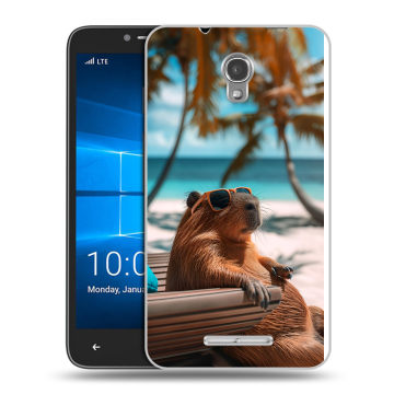 Пластиковый чехол на Alcatel OneTouch Pixi First с принтом Капибара Пластиковый чехол на Alcatel OneTouch Pixi First с принтом Капибара