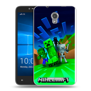 Пластиковый чехол на Alcatel OneTouch Pixi First с принтом Майнкрафт