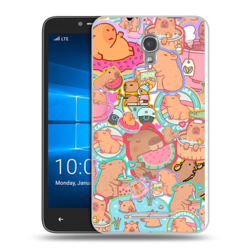 Пластиковый чехол на Alcatel OneTouch Pixi First с принтом капибары Пластиковый чехол на Alcatel OneTouch Pixi First с принтом капибары