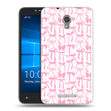 Пластиковый чехол на Alcatel OneTouch Pixi First с принтом Розовые бантики Пластиковый чехол на Alcatel OneTouch Pixi First с принтом Розовые бантики