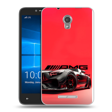 Пластиковый чехол на Alcatel OneTouch Pixi First с принтом Мерседес Mercedes AMG