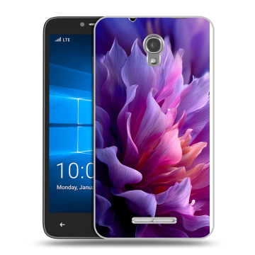 Пластиковый чехол на Alcatel OneTouch Pixi First с принтом женский цветы Пластиковый чехол на Alcatel OneTouch Pixi First с принтом женский цветы