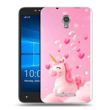 Пластиковый чехол на Alcatel OneTouch Pixi First с принтом Единорог Пластиковый чехол на Alcatel OneTouch Pixi First с принтом Единорог