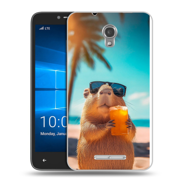 Пластиковый чехол на Alcatel OneTouch Pixi First с принтом Капибара Пластиковый чехол на Alcatel OneTouch Pixi First с принтом Капибара