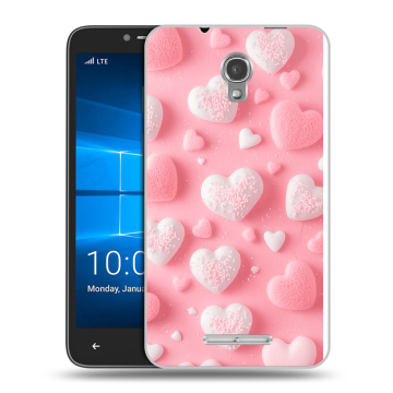 Пластиковый чехол на Alcatel OneTouch Pixi First с принтом Сердечки Пластиковый чехол на Alcatel OneTouch Pixi First с принтом Сердечки