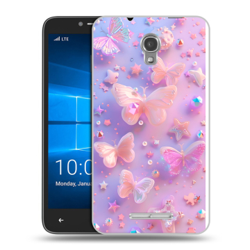 Пластиковый чехол на Alcatel OneTouch Pixi First с принтом Бабочки Пластиковый чехол на Alcatel OneTouch Pixi First с принтом Бабочки