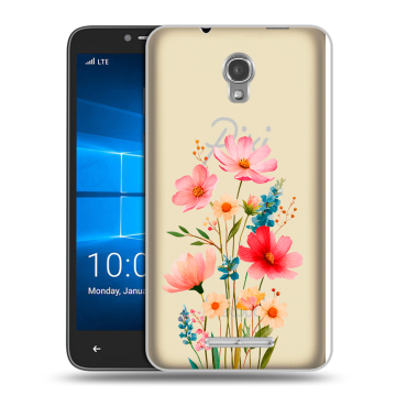 Пластиковый чехол на Alcatel OneTouch Pixi First с принтом Цветы