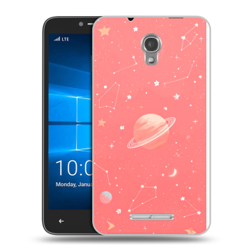 Пластиковый чехол на Alcatel OneTouch Pixi First с принтом Розовый космос