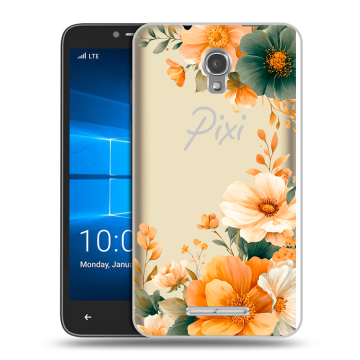 Пластиковый чехол на Alcatel OneTouch Pixi First с принтом Цветы принт