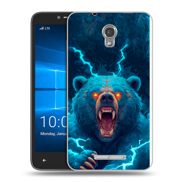 Пластиковый чехол на Alcatel OneTouch Pixi First с принтом Медведь
