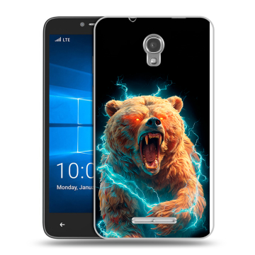 Пластиковый чехол на Alcatel OneTouch Pixi First с принтом Медведь