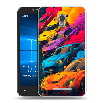 Пластиковый чехол на Alcatel OneTouch Pixi First с принтом Тачки