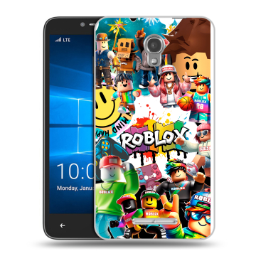 Пластиковый чехол на Alcatel OneTouch Pixi First с принтом Roblox Роблокс