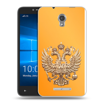 Пластиковый чехол на Alcatel OneTouch Pixi First с принтом Герб Флаг России
