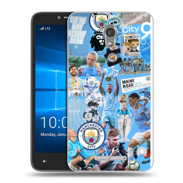 Пластиковый чехол на Alcatel OneTouch Pixi First с принтом Man City Манчестер Сити