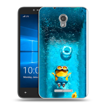 Пластиковый чехол на Alcatel OneTouch Pixi First с принтом Миньоны