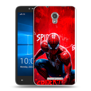 Пластиковый чехол на Alcatel OneTouch Pixi First с принтом Spiderman Человек паук