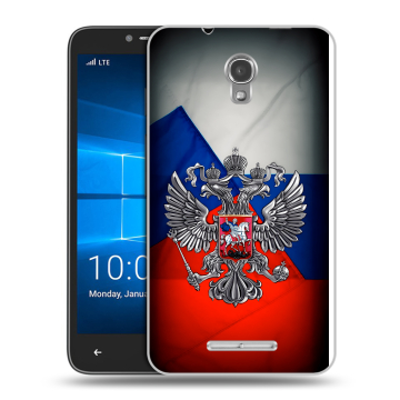 Пластиковый чехол на Alcatel OneTouch Pixi First с принтом Флаг России Пластиковый чехол на Alcatel OneTouch Pixi First с принтом Флаг России