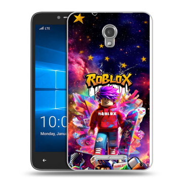 Пластиковый чехол на Alcatel OneTouch Pixi First с принтом Roblox Роблокс