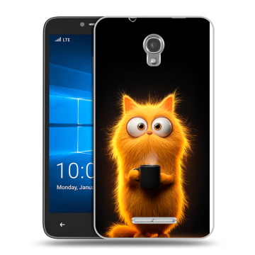 Пластиковый чехол на Alcatel OneTouch Pixi First с принтом Смешной кот Пластиковый чехол на Alcatel OneTouch Pixi First с принтом Смешной кот