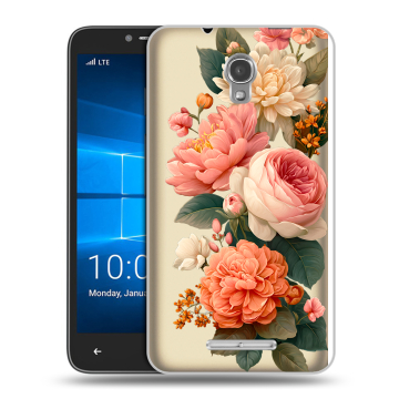 Пластиковый чехол на Alcatel OneTouch Pixi First с принтом цветы