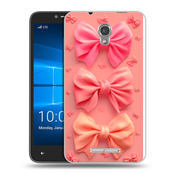 Пластиковый чехол на Alcatel OneTouch Pixi First с принтом Розовые бантики Пластиковый чехол на Alcatel OneTouch Pixi First с принтом Розовые бантики