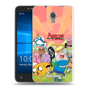 Пластиковый чехол на Alcatel OneTouch Pixi First с принтом Adventure time Время приключений
