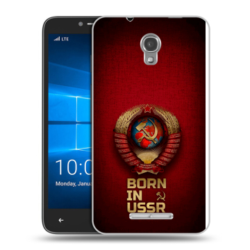 Пластиковый чехол на Alcatel OneTouch Pixi First с принтом Флаг Герб СССР