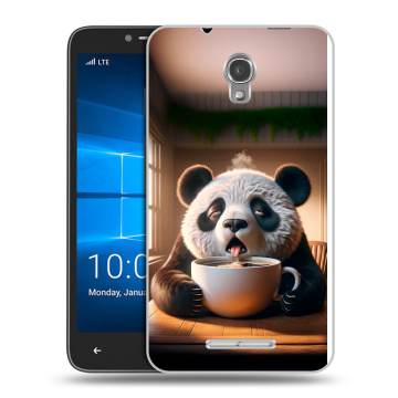 Пластиковый чехол на Alcatel OneTouch Pixi First с принтом смешная панда Пластиковый чехол на Alcatel OneTouch Pixi First с принтом смешная панда