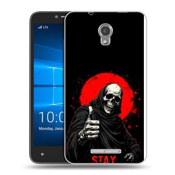 Пластиковый чехол на Alcatel OneTouch Pixi First с принтом смешной скелет
