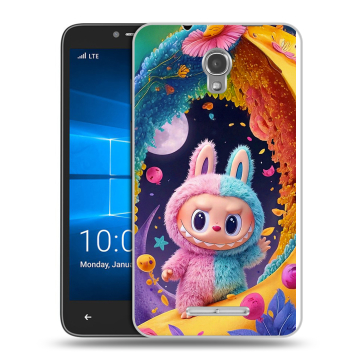 Пластиковый чехол на Alcatel OneTouch Pixi First с принтом Labubu Лабубу Пластиковый чехол на Alcatel OneTouch Pixi First с принтом Labubu Лабубу