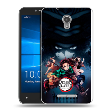 Пластиковый чехол на Alcatel OneTouch Pixi First с принтом Demon Slayer Клинок рассекающий демонов Пластиковый чехол на Alcatel OneTouch Pixi First с принтом Demon Slayer Клинок рассекающий демонов