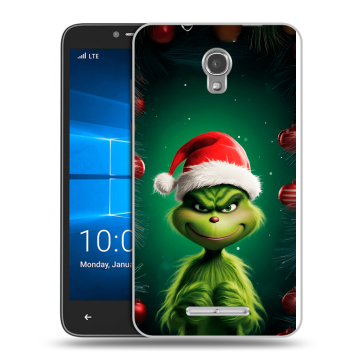 Пластиковый чехол на Alcatel OneTouch Pixi First с принтом Гринч Новый год Рождество