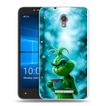 Пластиковый чехол на Alcatel OneTouch Pixi First с принтом Новый год гринч