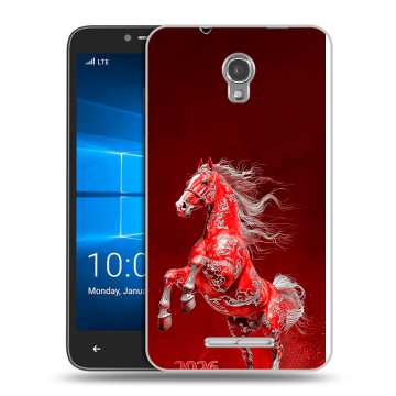 Пластиковый чехол на Alcatel OneTouch Pixi First с принтом Новый год