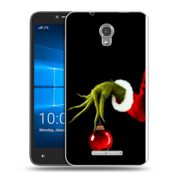 Пластиковый чехол на Alcatel OneTouch Pixi First с принтом Новый год Гринч