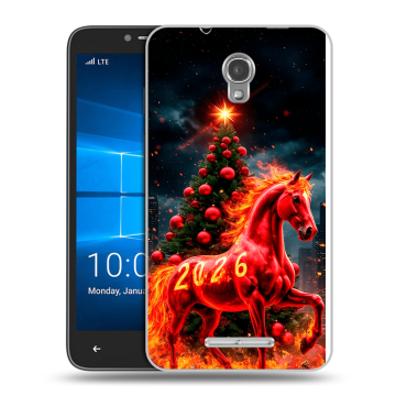 Пластиковый чехол на Alcatel OneTouch Pixi First с принтом Новый год