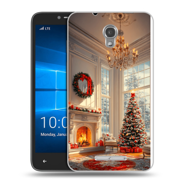 Пластиковый чехол на Alcatel OneTouch Pixi First с принтом Новый год