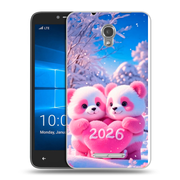 Пластиковый чехол на Alcatel OneTouch Pixi First с принтом Новый год