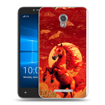 Пластиковый чехол на Alcatel OneTouch Pixi First с принтом Новый год