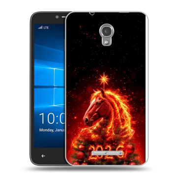 Пластиковый чехол на Alcatel OneTouch Pixi First с принтом Новый год