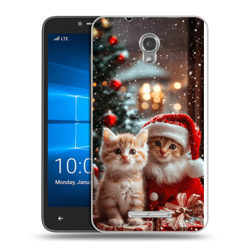 Пластиковый чехол на Alcatel OneTouch Pixi First с принтом Новый год
