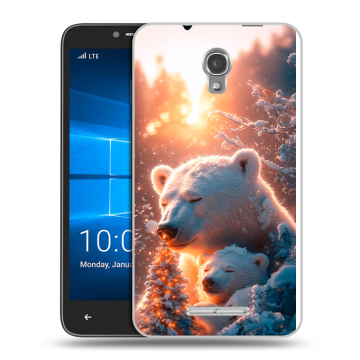 Пластиковый чехол на Alcatel OneTouch Pixi First с принтом Новый год