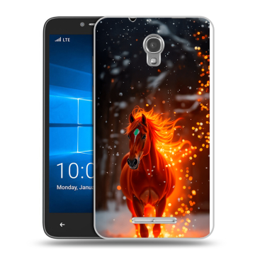 Пластиковый чехол на Alcatel OneTouch Pixi First с принтом Новый год
